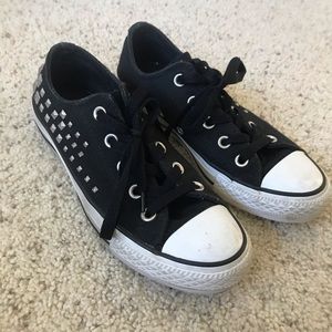 Converse All Star Low Tops in Black with Studs